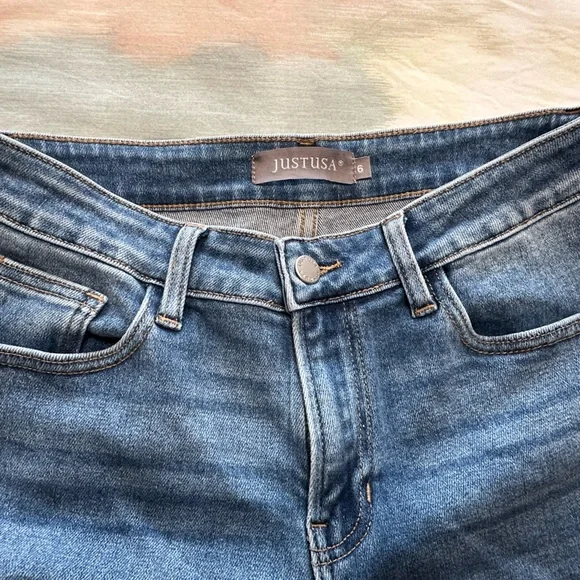 Just USA Blue Wide Leg Jeans - Picture 4 of 4